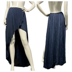 Annabelle High Low Asymmetrical Hem Navy Blue Mini Maxi Skirt XS NWT